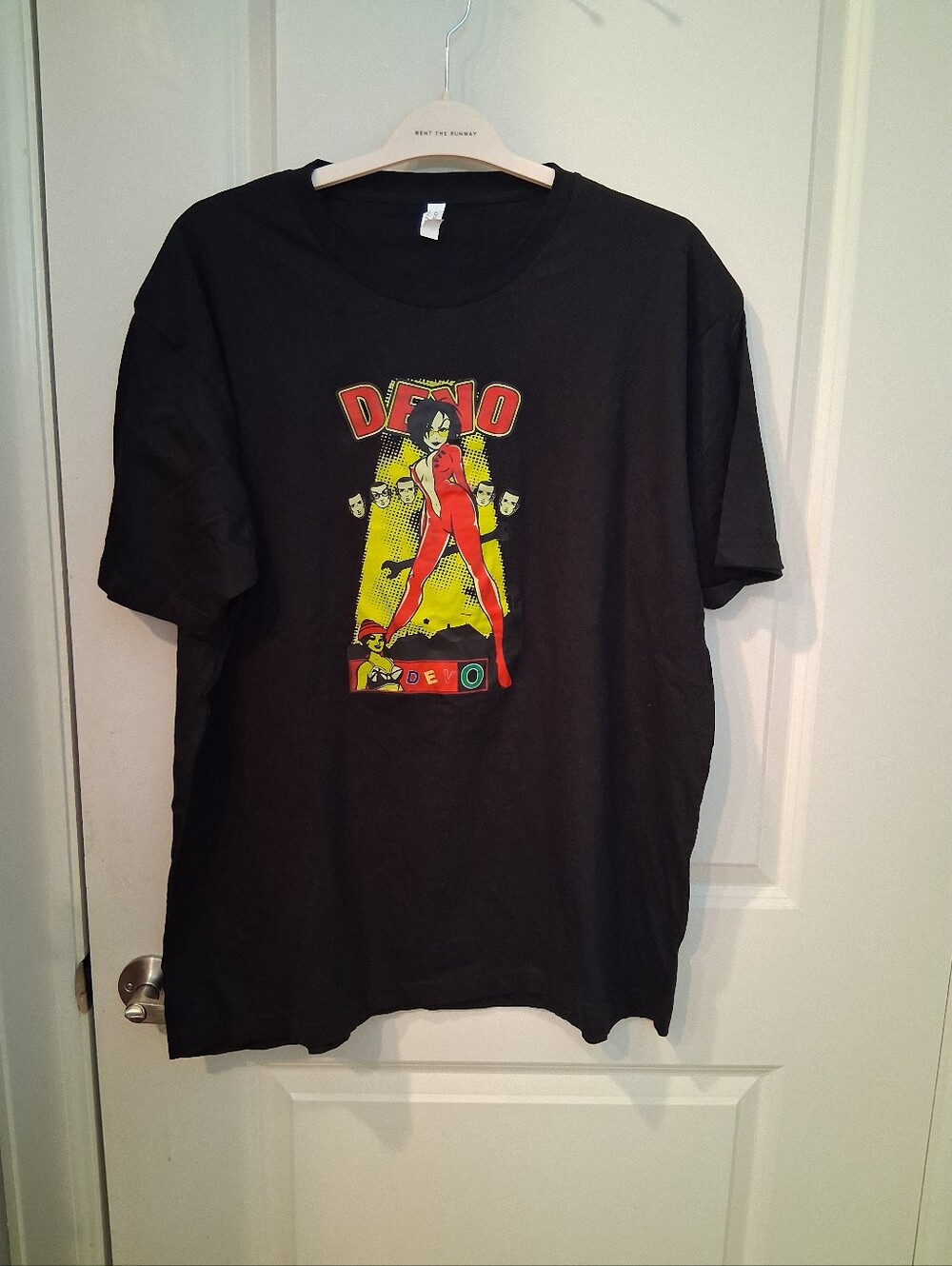 Devo Black Graphic Tee - Red & Yellow Band Design